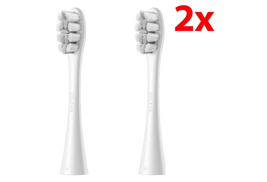 Oryginalna końcówka szczoteczki OCLEAN Professional Clean Szary (2 szt.) Uniwersalne dopasowanie Wytrzymała konstrukcja włosia właściwości