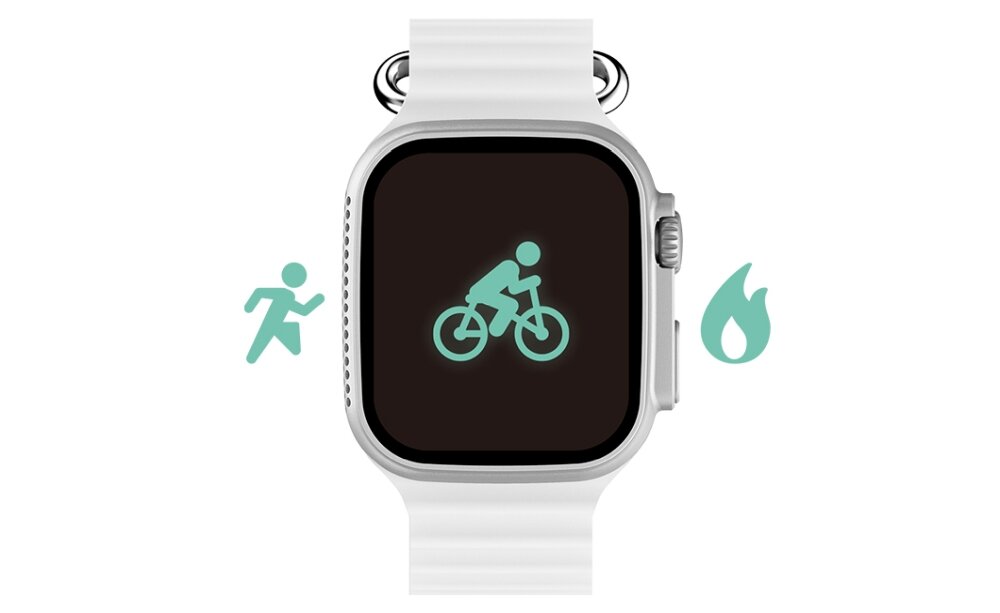 Smartwatch Ecowatch 2 Srebrny ekran bateria czujniki zdrowie sport pasek ładowanie pojemność rozdzielczość łączność sterowanie krew puls rozmowy smartfon aplikacja