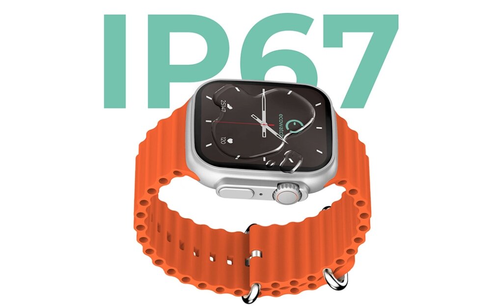 Smartwatch Ecowatch 2 Srebrny ekran bateria czujniki zdrowie sport pasek ładowanie pojemność rozdzielczość łączność sterowanie krew puls rozmowy smartfon aplikacja
