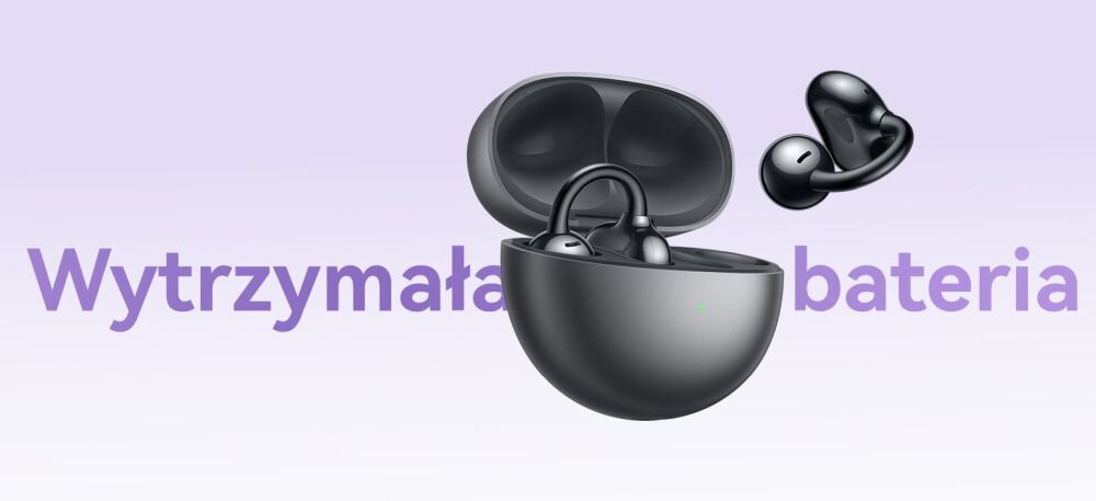 BLUETOOTH НАВУШНИКИ HUAWEI FREECLIP TWS звук живлення підключення шум шумозаглушення діапазон гучності частота вага джерело живлення роз'єм для заряджання порт штекер керування футляр смартфон керування комфорт музика