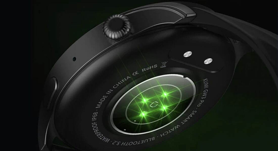 Smartwatch KUMI GW3 Pro ekran bateria czujniki zdrowie sport pasek ładowanie pojemność rozdzielczość łączność sterowanie krew puls rozmowy smartfon aplikacja