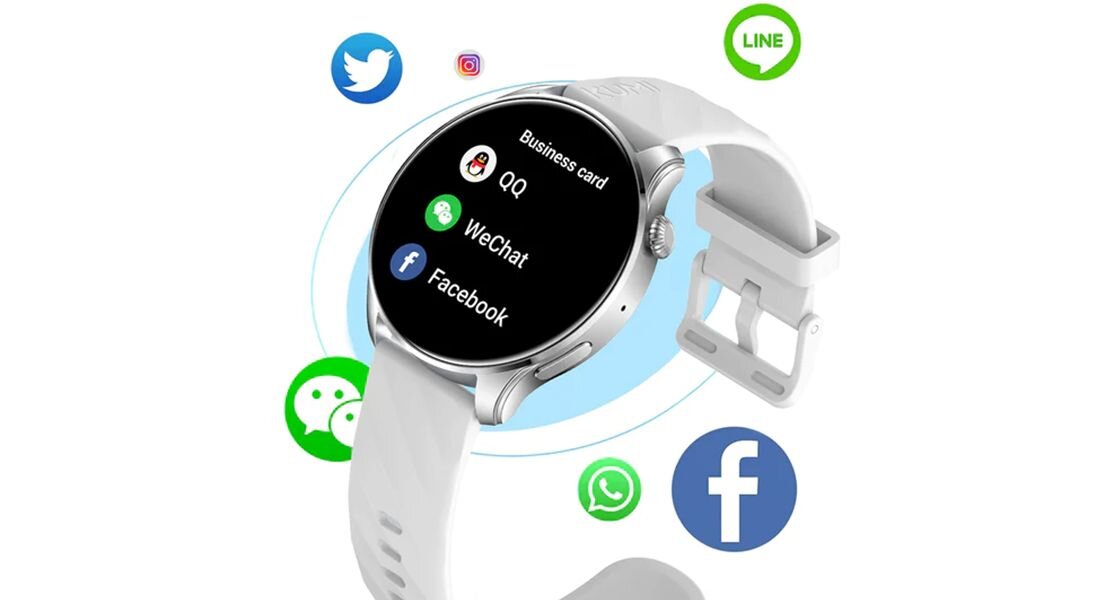 Smartwatch KUMI GW3 Pro ekran bateria czujniki zdrowie sport pasek ładowanie pojemność rozdzielczość łączność sterowanie krew puls rozmowy smartfon aplikacja