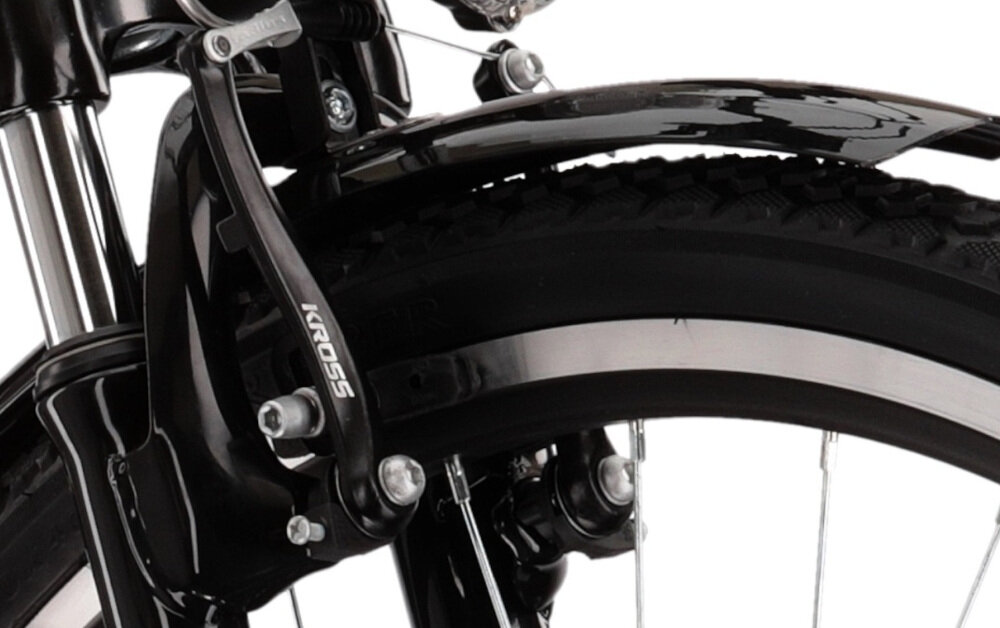 Rower trekkingowy KROSS Trans 1.0 D17 28 cali damski Czarno-szary hamulce marki RADIUS typ V-Brake na przod na tyl lekkie duza sila hamowania