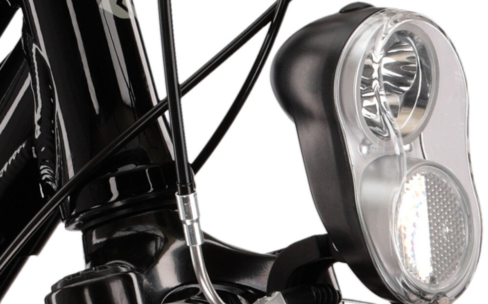 Rower trekkingowy KROSS Trans 1.0 D17 28 cali damski Czarno-szary oswietlenie przednie tylne LED wymagane przez prawo drogowe