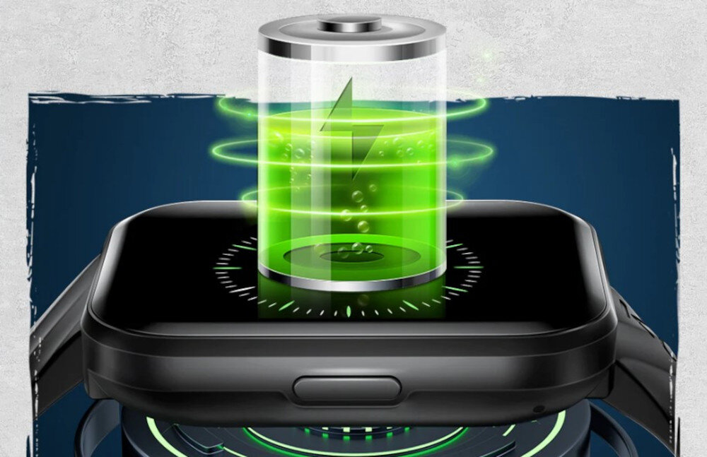 Smartwatch KUMI KU6 Meta Czarny wbudowany akumulator pojemnosc 260 mAh czas dzialania okolo 7 dni w stanie czuwania okolo 20 dni kabel ladujacy USB-A/zlacze magnetyczne czas ladowania okolo 2 godzin