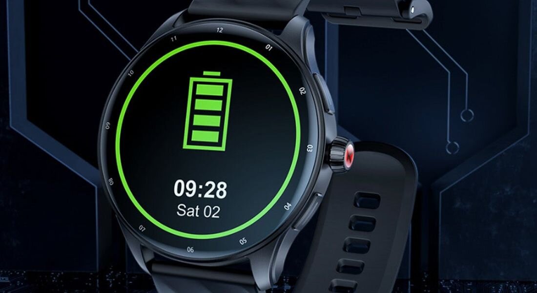 Smartwatch KUMI GW5 Pro ekran bateria czujniki zdrowie sport pasek ładowanie pojemność rozdzielczość łączność sterowanie krew puls rozmowy smartfon aplikacja