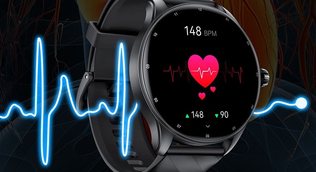 Smartwatch KUMI GW5 Pro ekran bateria czujniki zdrowie sport pasek ładowanie pojemność rozdzielczość łączność sterowanie krew puls rozmowy smartfon aplikacja