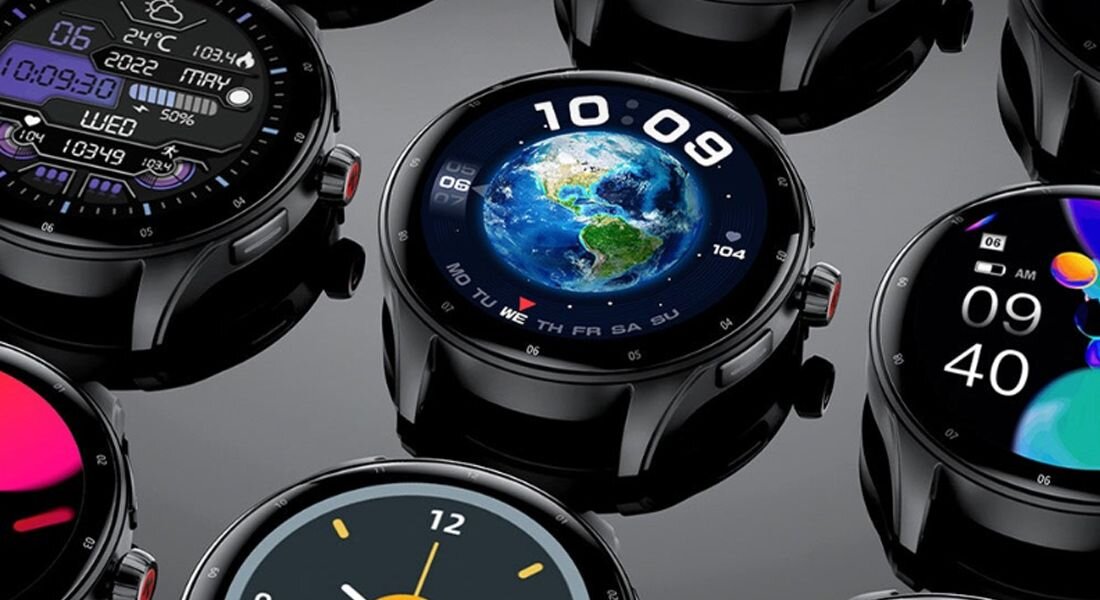 Smartwatch KUMI GW5 Pro ekran bateria czujniki zdrowie sport pasek ładowanie pojemność rozdzielczość łączność sterowanie krew puls rozmowy smartfon aplikacja