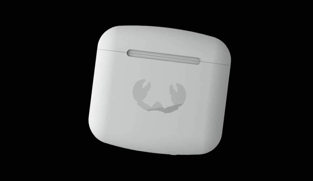 Słuchawki dokanałowe FRESH N REBEL Twins Fuse Etui ładujące - biale etui na czarnym tle - niewielkie rozmiary, konstrukcja, jakosc, materialy