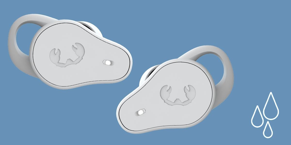 Słuchawki dokanałowe FRESH N REBEL Twins Move  - sluchawki na tle - pot, deszcz, rozpryski, woda, wodoodporność klasy IPX4