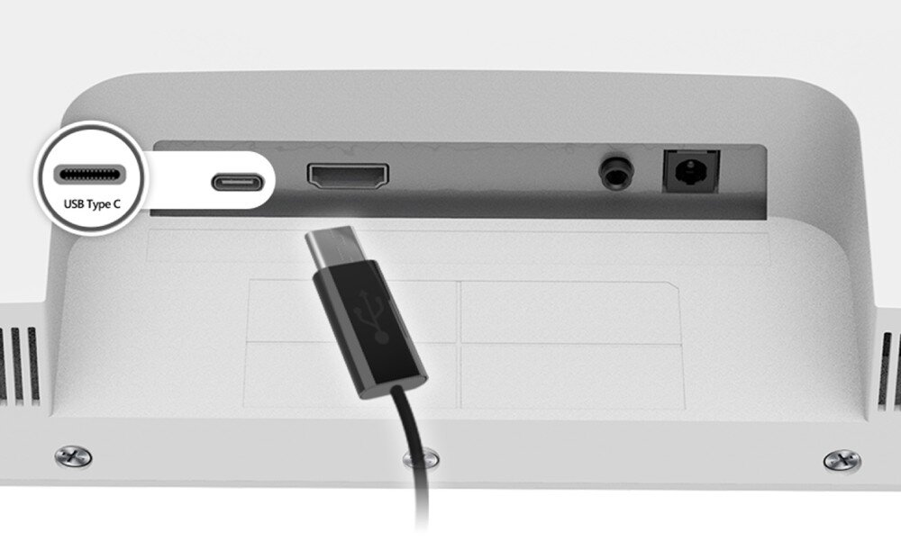 Monitor MSI Modern MD2412PW 23.8 1920x1080px IPS 100Hz 1 ms [MPRT] porty złącza podłączenie zasilanie Power Delivery