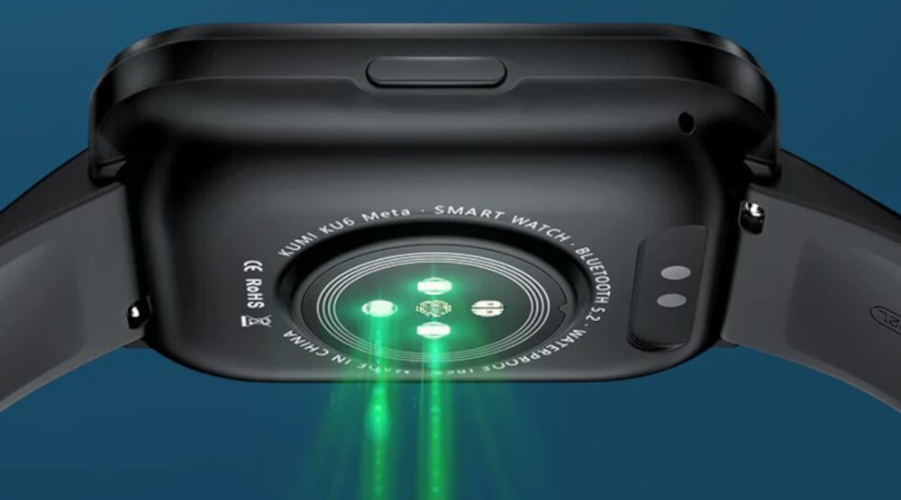 Smartwatch KUMI KU6 Meta Różowy czujniki biometryczne pomiar poziomu natlenienia organizmy sprawdzanie pracy serca pomiar w czasie rzeczywistym na realnej osobie