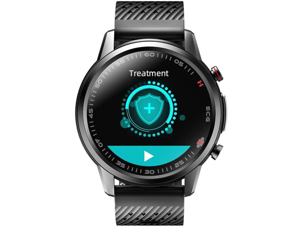 Smartwatch KUMI KU3 Pro Czarny elegancki design funkcjonalnosc technologiczne innowacje czarna obudowa nadajnik Bluetooth synchronizacja przesylania danych