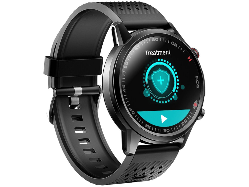 Smartwatch KUMI KU3 Pro Czarny przyciski do poruszania sie po menu funkcje monitor snu alarm monitorowanie aktywnosci sterowanie odtwarzaczem muzyki w komorce