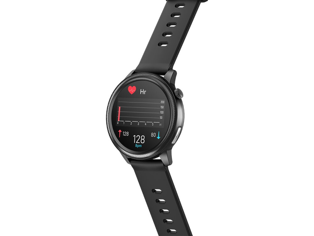 Smartwatch KUMI KU3 Pro Czarny tryb przypominajacy o braku aktywnosci wbudowany pulsoksymetr i pulsometr badanie tetna