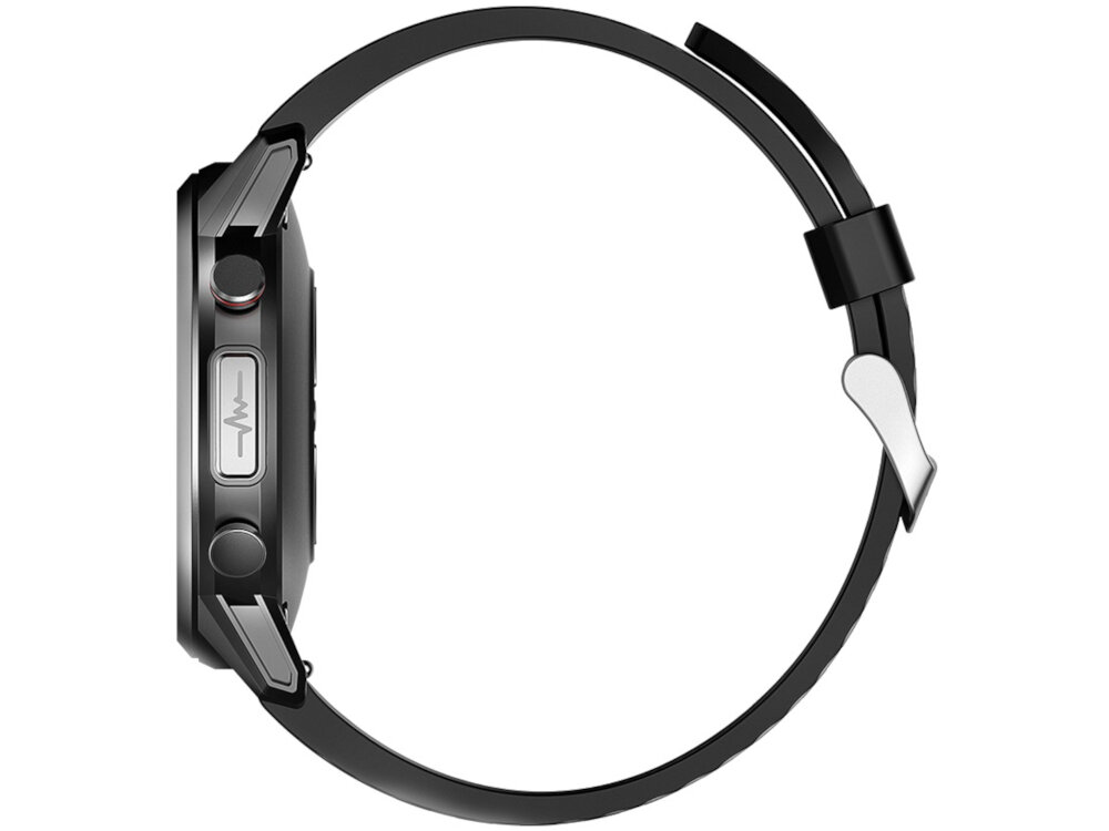 Smartwatch KUMI KU3 Pro Czarny klasyczn okragly ekran koperta ze stopu aluminium i wysokiej jakosci tworzywa sztucznego bransoleta z sylikonu i skory niezwykle wytrzymaly latwe utrzymanie w czystosci