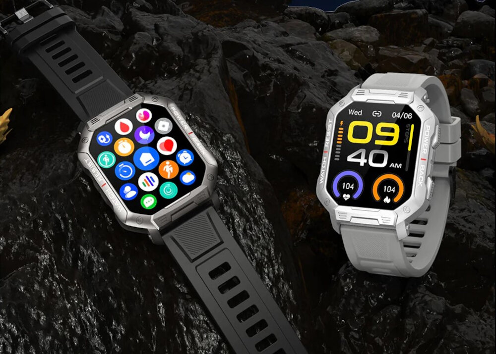 Smartwatch KUMI U3 Pro Miedziany monitor snu funkcja znajdz moje urzadzenie sterowanie odtwarzaczem muzyki w telefonie funkcja pogody