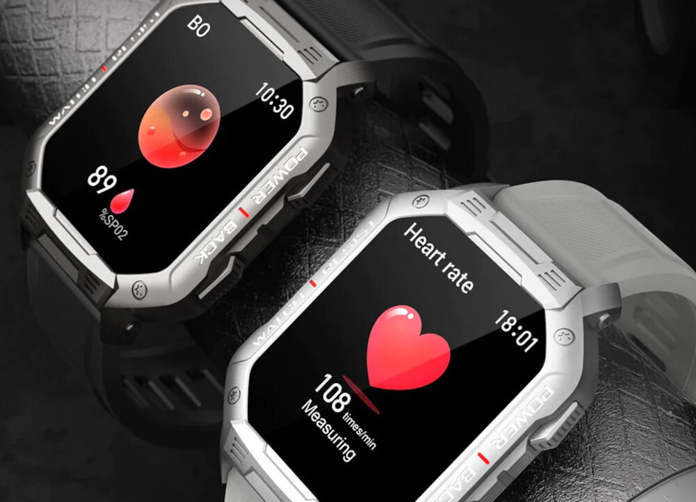 Smartwatch KUMI U3 Pro Miedziany funkcja przypomnienia o nawodnieniu tryb przypominajacy o braku aktywnosci wbudowany pulsometr badanie tetna