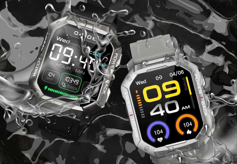 Smartwatch KUMI U3 Pro Miedziany monitoring aktywnosci chodzenie biegania jazda na rowerze wodoszczelny IP68 ponad 100 wbudowanych trybow sportowych