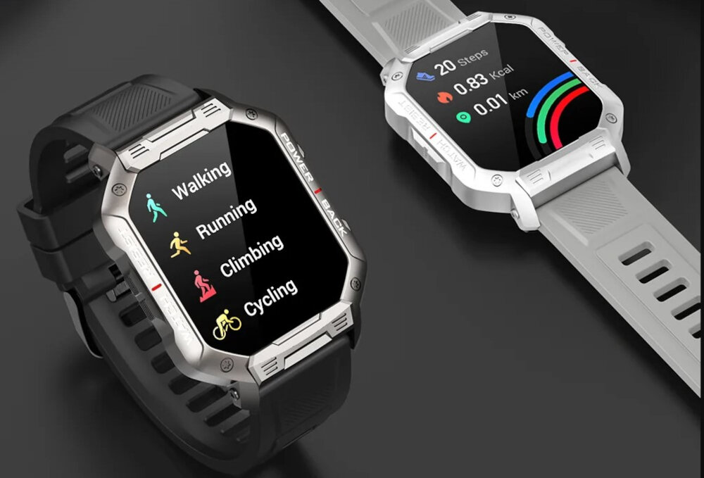 Smartwatch KUMI U3 Pro Srebrny wyswietlacz kolorowy dotykowy HD 1,83-cala wbudowana pamiec 192 KB