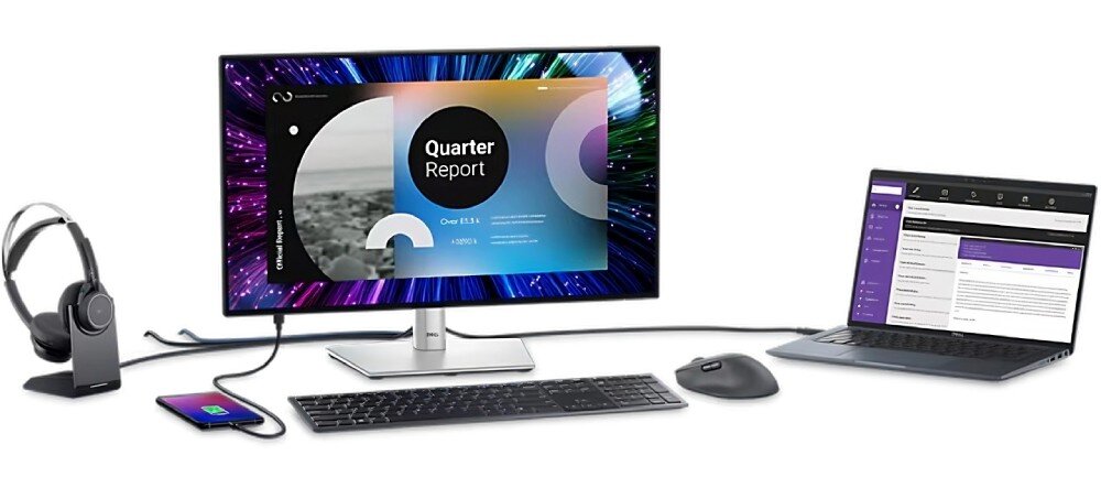 Monitor DELL UltraSharp U2424HE 23.8 1920x1080px IPS 120Hz KVM przełącznik obsługa