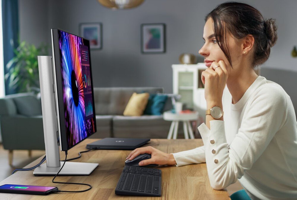 Monitor DELL UltraSharp U2724DE 27 2560x1440px IPS 120Hz wygląd zastosowanie