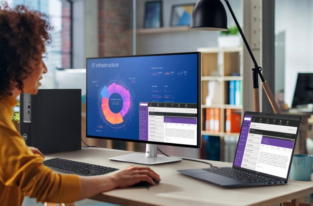 Monitor DELL UltraSharp U2724DE 27 2560x1440px IPS 120Hz przełącznik KVM obsługa sterowanie