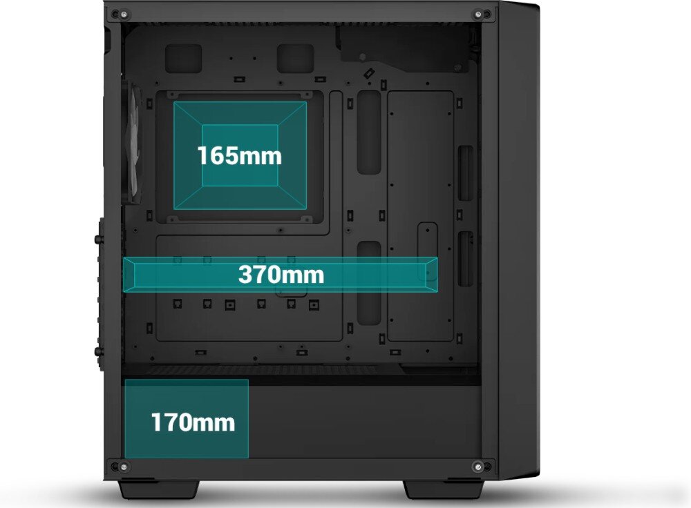 Obudowa DEEPCOOL CC560 V2 Czarny wnętrze pojemność przestrzeń kompatybilność płyta główna długość karty graficznej wysokość chłodzenia