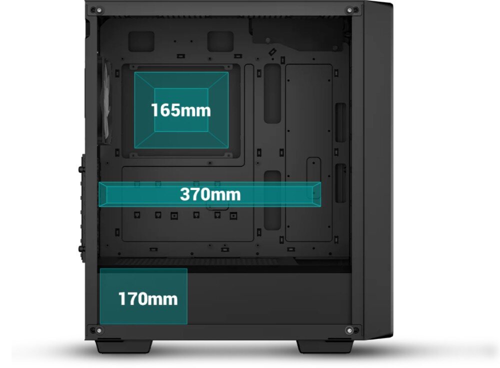 Obudowa DEEPCOOL CC560 ARGB V2 wnętrze pojemność kompatybilność długość karty graficznej wysokość chłodzenia