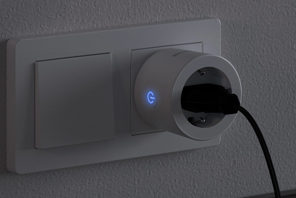Inteligentne gniazdko SHARP WI-FI PH01EW niebieska dioda LED doskonala widocznosc w ciemnosci