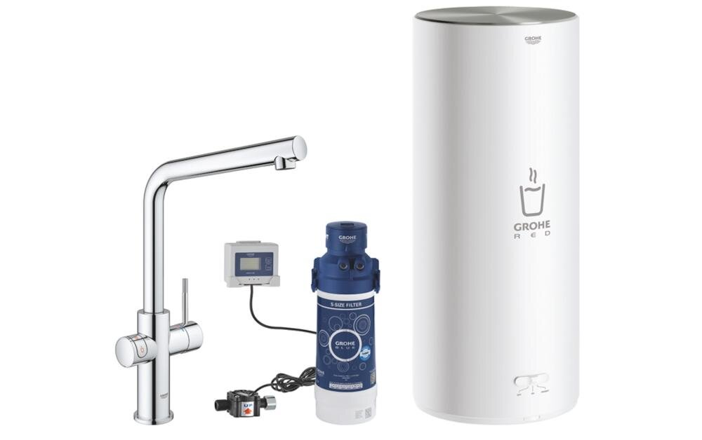 GROHE Red Duo 30325001 zestaw bateria stojąca stal nierdzewna bojler wężyki filtr jednostka pomiar natężenie przepływ przyłącze podgrzewacz instrukcja gwarancja