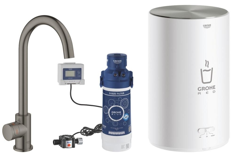 GROHE Red Mono 30085AL1 zestaw bateria stojąca bojler filtr jednostka pomiar natężenie przepływ przyłącze podgrzewacz instrukcja gwarancja