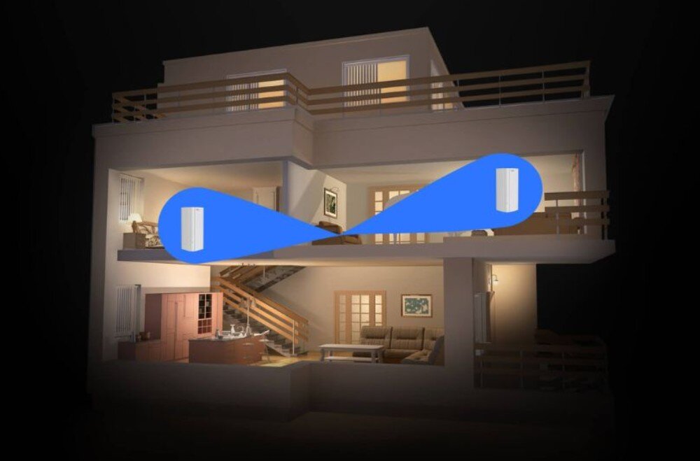 Router TENDA EX12 Dwa węzły EX12 w różnych miejscach na schemacie domu