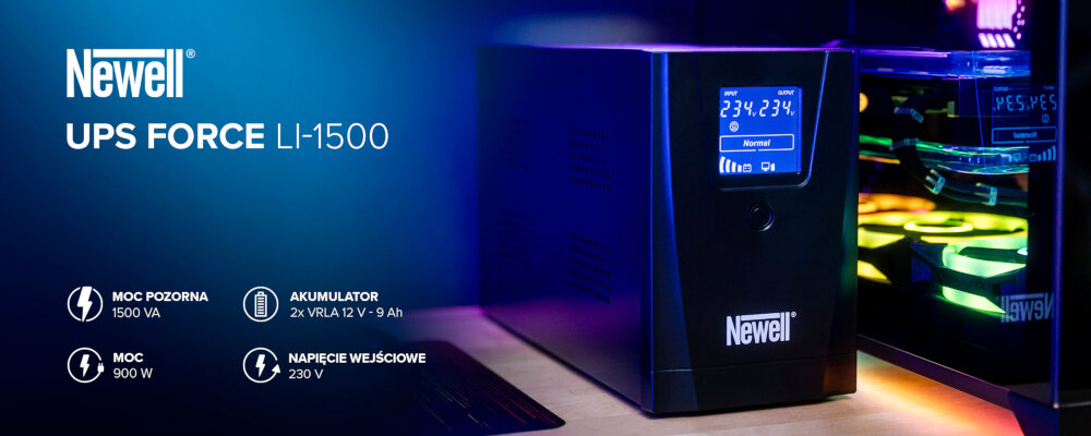 Zasilacz NEWELL Force LI-1500 900w 3 gniazdka 1500va