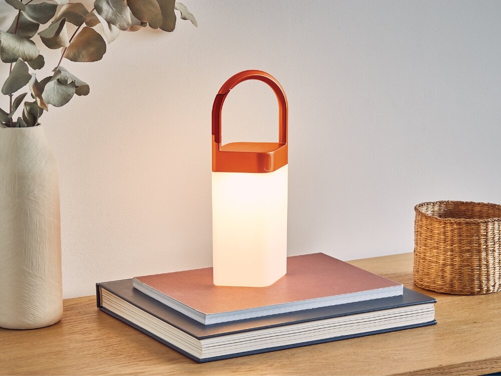 Lampka stołowa LEXON Horizon LH77O1 Pomarańczowy efektywne oświetlenie lampa stoi na blacie pomarańczowy uchwyt
