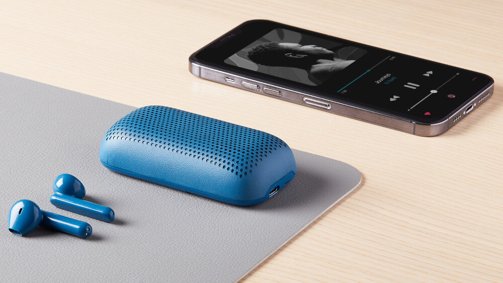 Słuchawki douszne LEXON Speakerbuds LA127B design komfort lekkość dźwięk jakość wrażenia słuchowe ergonomia lekkość sport aktywność podróże czas pracy działanie akumulator