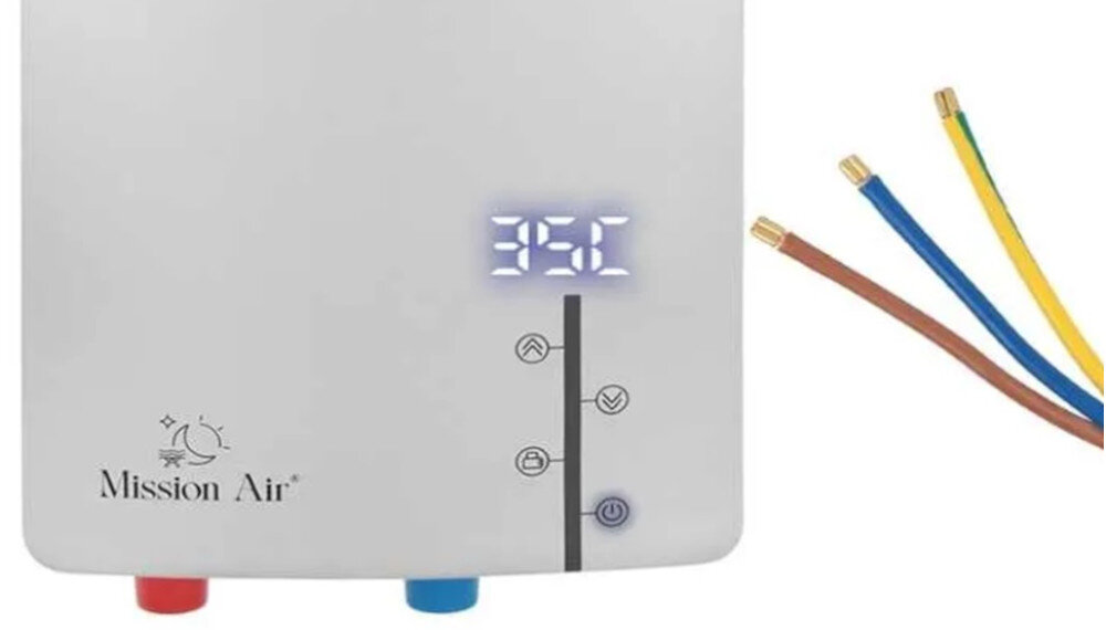 PRZEPŁYWOWY PODGRZEWACZ WODY MISSION AIR HYDRO FAST napięcie moc szybkie podgrzewanie