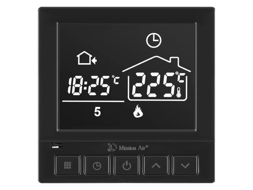 Folia grzewcza na podczerwień MISSION AIR Black Silver PTC 160W-m2 5m² szer. 100cm + regulator Taurus Czarny 