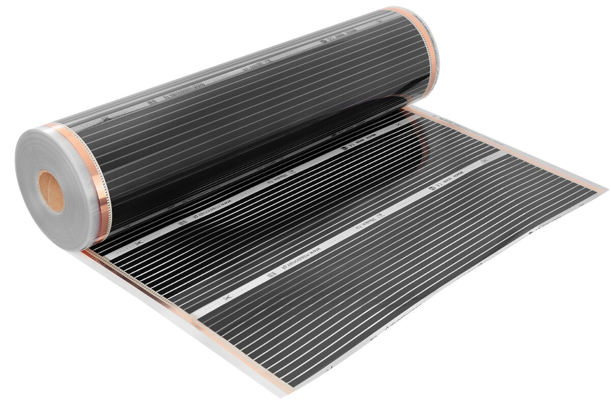 Folia grzewcza na podczerwień MISSION AIR Black Silver PTC 160W 22m2 szer. 100cm + regulator Gemini Czarny WiFi 