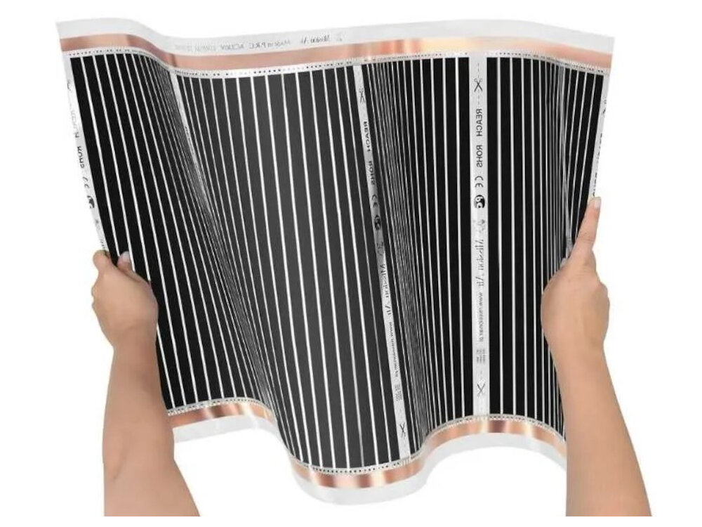 Folia grzewcza pod panele MISSION AIR MAL-160 W-m2 Black Silver 20 m2 (40 m x 50 cm) + regulator Libra Czarny Wi-Fi