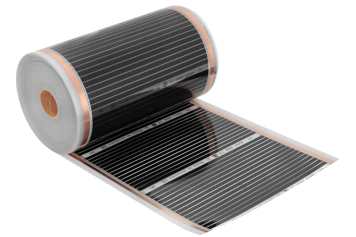 Folia grzewcza na podczerwień MISSION AIR Black Silver PTC 160W-m2 1m² szer. 50cm + regulator Libra Czarny Wi-Fi
