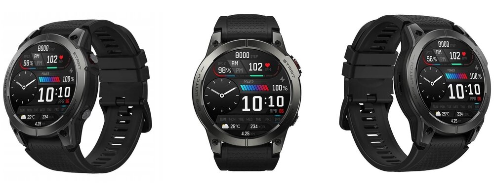 Smartwatch Zeblaze Stratos 3 z różnych stron