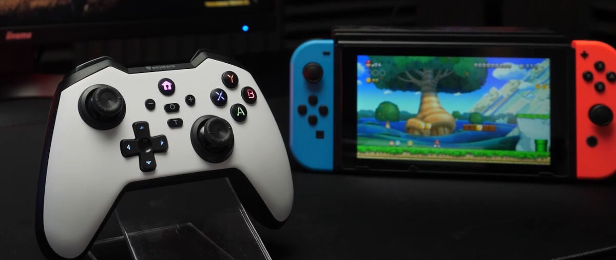 Kontroler GENESIS Mangan 400 Czarny kompatybilność Nintendo Switch Asus Rog Ally Steam Deck Android iOS bateria 1000 mAh do 15 godzin ciągłej pracy