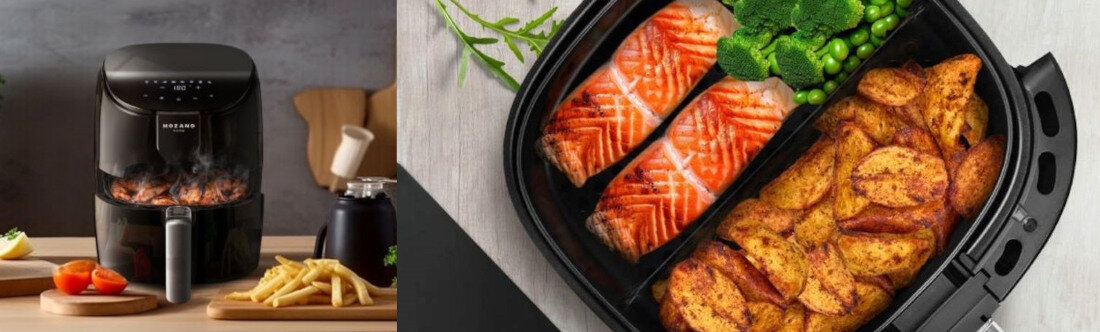 Frytkownica beztłuszczowa MOZANO Active Fryer Srebrny Air Fryer separator kosz ilość rezultaty efekty