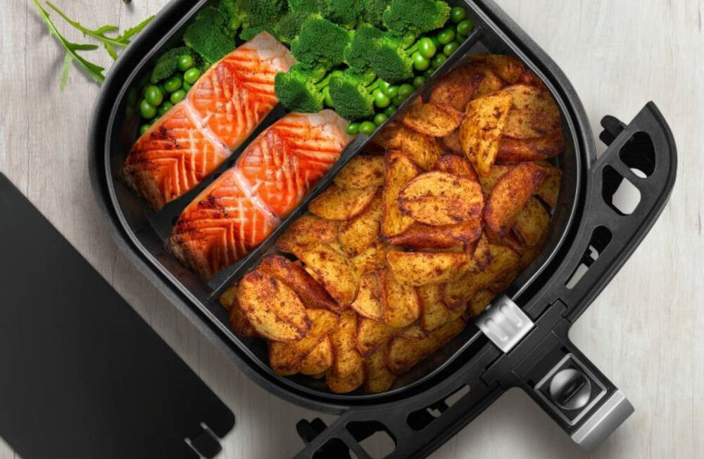 Frytkownica beztłuszczowa MOZANO Master Air Fryer separator kosz ilość rezultaty efekty