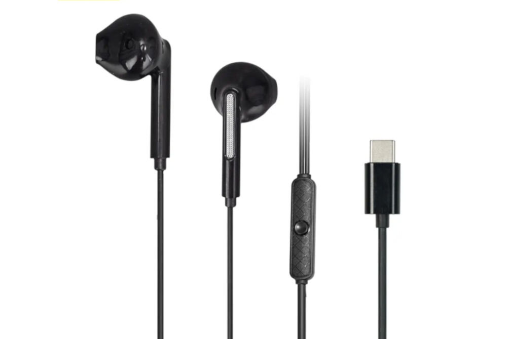 Słuchawki douszne AWEI PC-7T Czarny pilot z mikrofonem prowadzenie rozmów wygodne sterowanie długość kabla 1,2 metra złącze USB-C