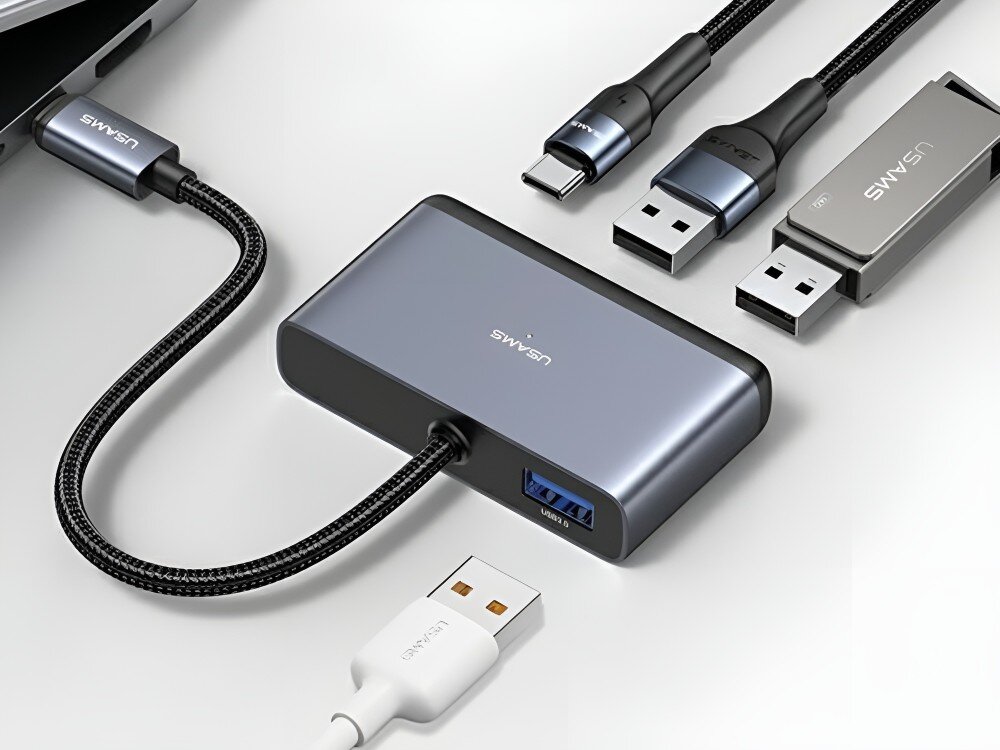 Hub USAMS SJ627HUB01
            hub usbc usb 2.0 3.0 złącza akcesoria funkcjonalność