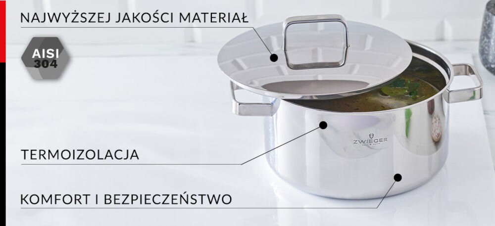 Garnek ZWIEGER Thermopot 24 cm ciepło do 6 godzin izolacja próźniowa