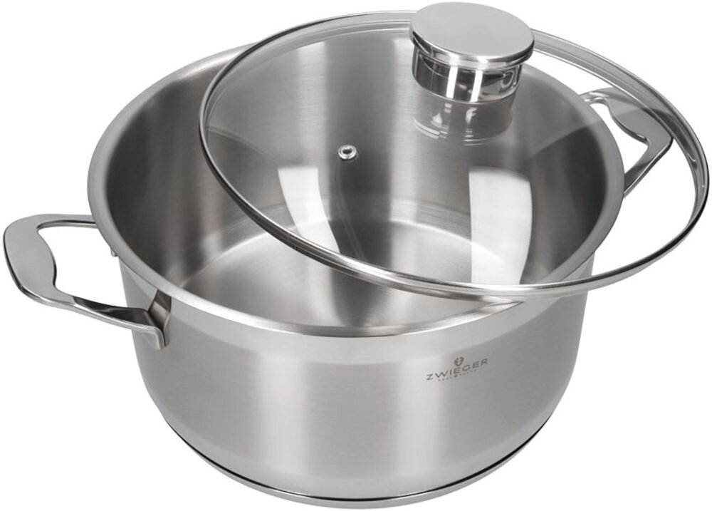 Zestaw garnków ZWIEGER Inversion  (8 elementów) 5-warstwowe dno wbudowany aluminiowy dysk równomierne rozprowadzenie i akumulacja ciepła efektywne i energooszczędne przygotowywanie potraw każdy typ kuchenki indukcja uniwersalność wszechstronność 