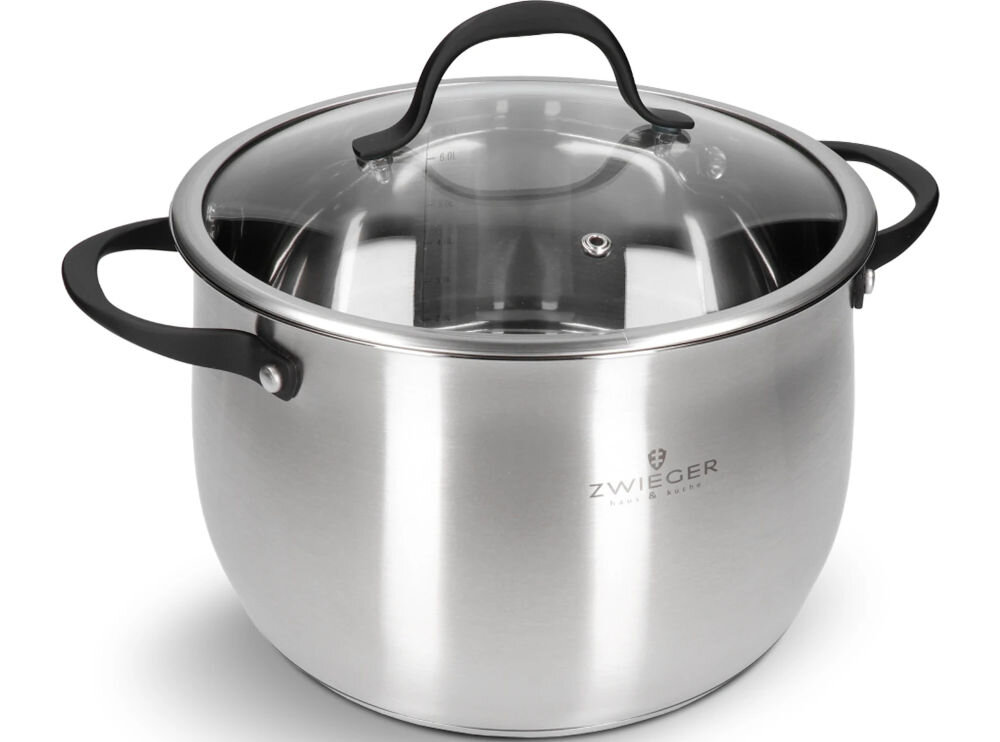 Garnek ZWIEGER Gabro 24 cm średnica 24 cm pojemność 7 l do każdej kuchni elegancja funkcjonalność wysoka jakośc stali nierdzewnej AISI 304 odporny na korozję bezpieczny dla zdrowia neutralny w kontakcie z żywnością elegancki design dla pasjonatów gotowania jakość estetyka
